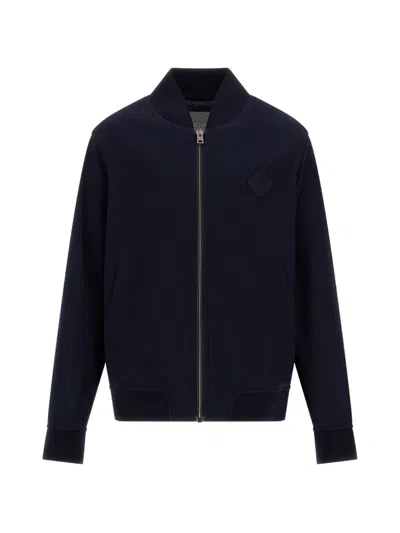 Herno Kids' Honeycomb-weave Bomber Jacket In Blue