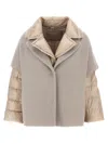 Herno Hood Insert Down Jacket In Beige