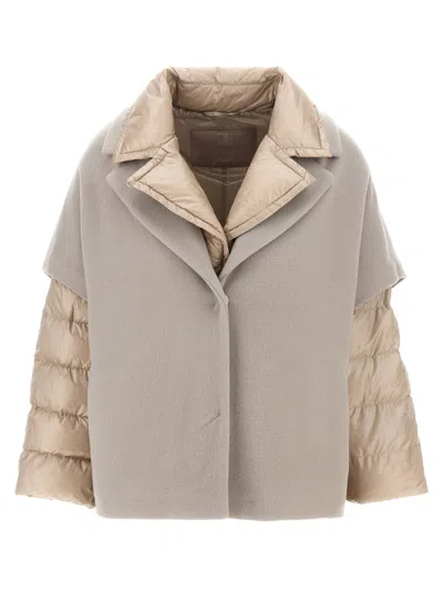 Herno Hood Insert Down Jacket In Beige