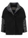 Herno Hood Insert Down Jacket Puffer Jackets Black In Black