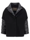 Herno Hood Insert Down Jacket Puffer Jackets Black In Black