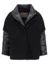 Herno Hood Insert Down Jacket Puffer Jackets Black In Black
