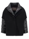 Herno Hood Insert Down Jacket Puffer Jackets Black In Black