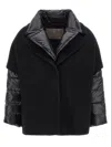 Herno Hood Insert Down Jacket Puffer Jackets Black In Black