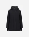 Herno Hooded A-shape Jacket In 2-layer Windstopper In Black