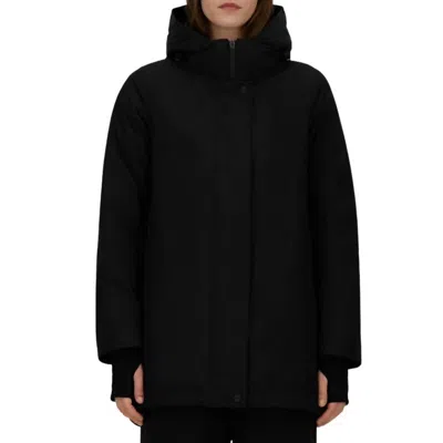 Herno Hooded A-shape 2-layer Windstopper Jacket In Black