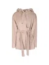 Herno Hooded Belted Coat In Multi