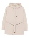 Herno Hooded Belted Jacket In Gray