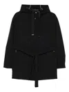 Herno Hooded Belted Jacket In Black
