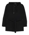 Herno Hooded Belted Jacket In Black