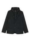 Herno Tailored Black Jacket With Detachable Hood In Black