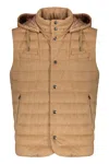 Herno Hooded Bodywarmer In Camel