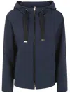 Herno Zip-up Hooded Jacket In Blue