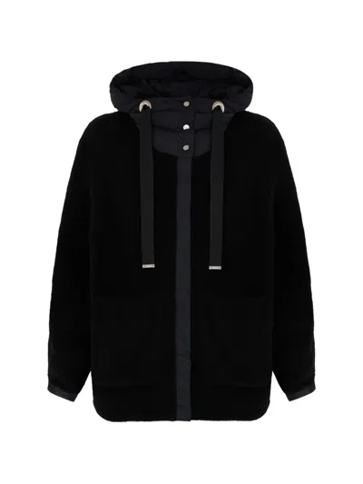Herno Hooded Bomber Jacket In Black