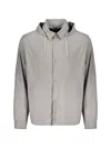 Herno Hooded Button Jacket In Gray