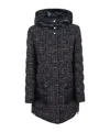 Herno Long Hooded Quilted Jacket Pockets In Black