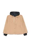 Herno Hooded Jacket Two Tone Design In Brown