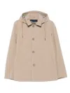 Herno Hooded Buttoned Jacket In Neutral