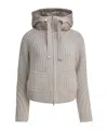 Herno Ultralight Wool And Nylon Down Jacket Jackets And Coats Beige In Gray