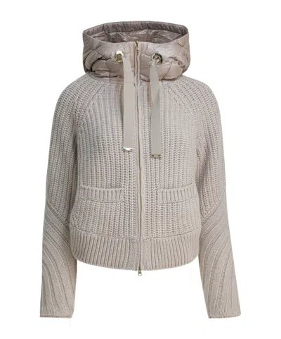 Herno Hooded Cardigan In Gray