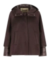 Herno Women Hood In Pure Cashmere And Ultralight Nylon In Brown