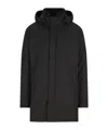 Herno Long Padded Coat With Knitted Collar Clothing In Black
