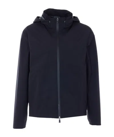 Herno Hooded Casual Jacket In Blue