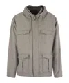 Herno Men Field Jacket In Silk And Cashmere In Gray