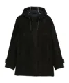 Herno Hooded-check Coat In Black