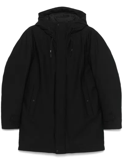 Herno Hooded Coat In Black