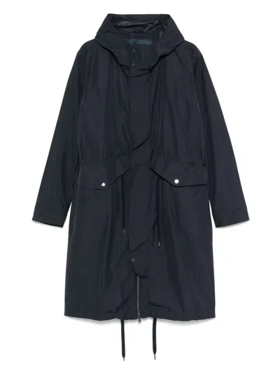 Herno Hooded Coat In Blue