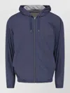 Herno Hooded Coat Drawstring Hood Elastic Cuffs In Blue