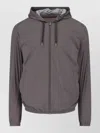 Herno Technical Fabric Hooded Jacket With Adjustable Drawstrings In Gray