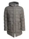 Herno Hooded Coat In Gray