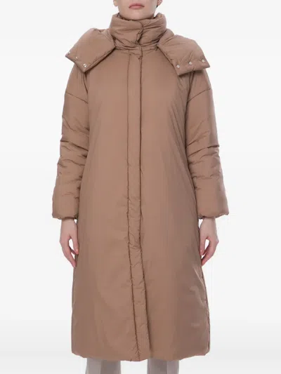 Herno Hooded Coat In Neutral