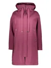 Herno Hooded Coat In Purple