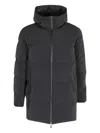 Herno Impact Quilted Down Jacket With Hood And Two-way Zipper In Black