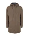 Herno Hooded Concealed-zip Fastening Jacket In Brown