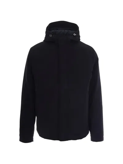 Herno Hooded Concealed-fastening Jacket In Black