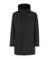 Herno Long Padded Coat With Knitted Collar Clothing In Black