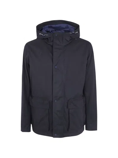 Herno Hooded Cotton Jacket In Blue