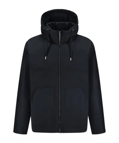 Herno Hooded Down Jacket With Drawstring And Pockets In Black