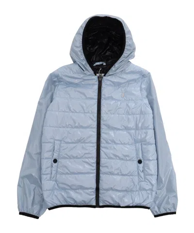 Herno Hooded Cotton-padded Suit In Blue