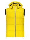 Herno Yellow Padded Vest With Hood In Yellow