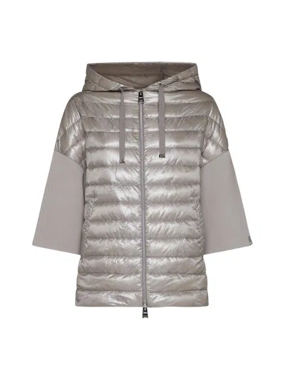 Herno Hooded Down Jacket In Grey