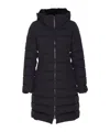 Herno Padded Hooded Long Down Jacket Zip Pockets In Black