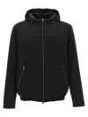Herno Technical Fabric Bomber Jacket With Hood In Black
