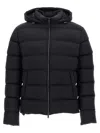 Herno Quilted Hooded Down Jacket With Side Pockets In Black
