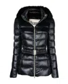 Herno Claudia Faux Fur Collar Down Coat In Black