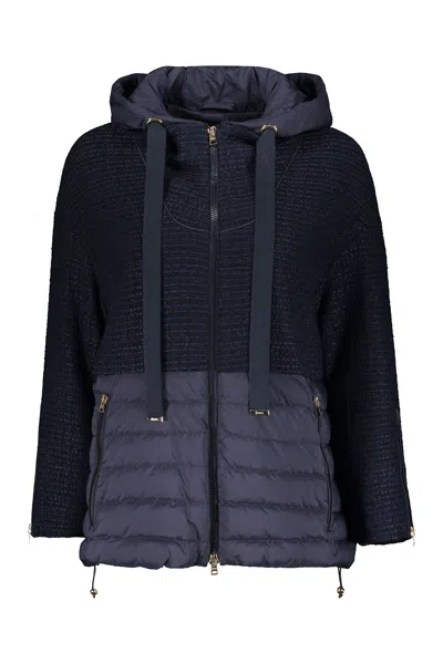 Herno Hooded Down Jacket In Blue